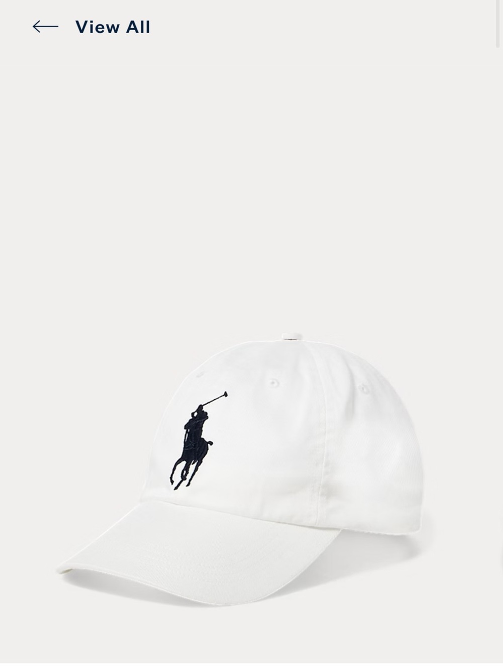 Polo by Ralph Lauren White Baseball Cap with Navy Logo